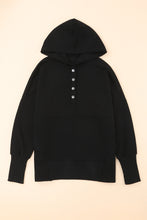 Batwing Sleeve Pocketed Henley Hoodie