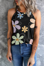 Black Sweet Floral Tank Top