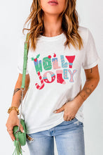 White HOLLY JOLLY Xmas Fashion Printed T-shirt