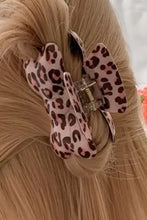 Bright Pink Leopard Print Bowknot Shape Claw Clip