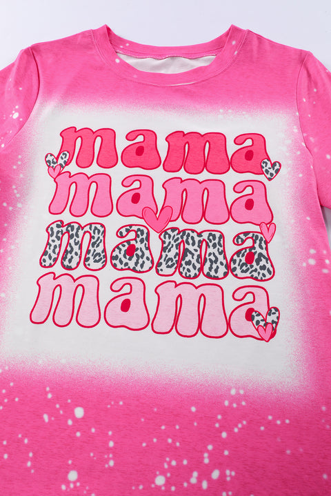 Camiseta teñida anudada con estampado de letras Full of Mama