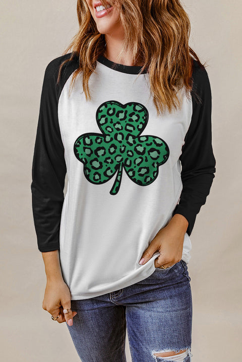 Christmas Tree Snowflakes Graphic Raglan Top