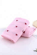 Pink Heart Embroidered Soft Bath Towel