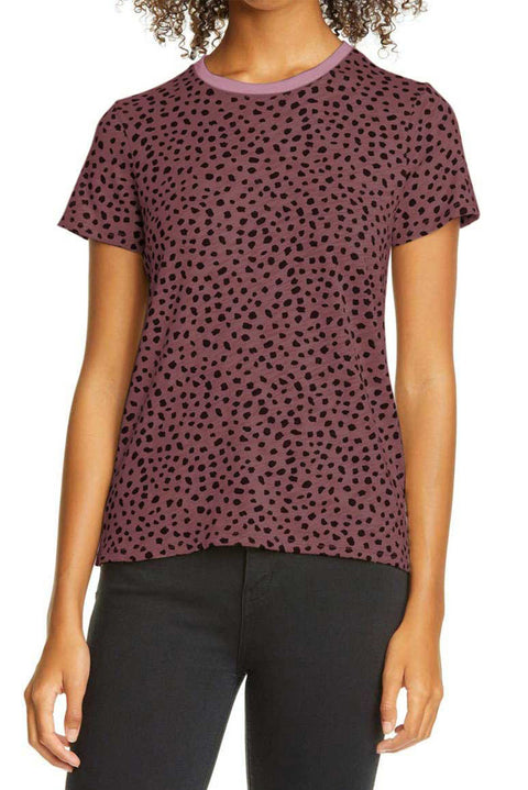 Cheetah Print O-neck Short Sleeve T Shirt