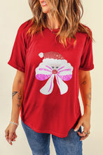 Red Bowknot Beard Fun Christmas Graphic T Shirt