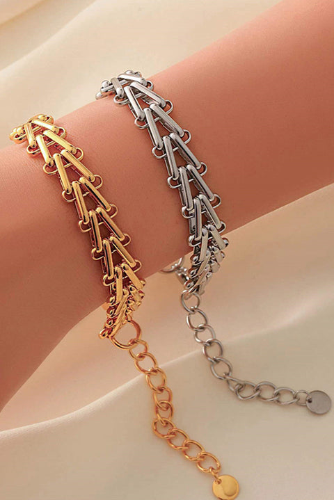 Gold Plated Alloy Adjustable Chain Bracelet