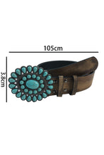 Light Blue Western Turquoise Decor Retro Wide Belt