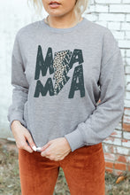 Khaki MOM MODE Leopard Print Long Sleeve Sweatshirt