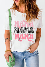 White Leopard MAMA Star Graphic T Shirt