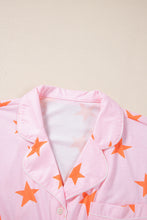 Pink Stars Short Sleeve Shirt and Shorts Bamboo Pajama Set