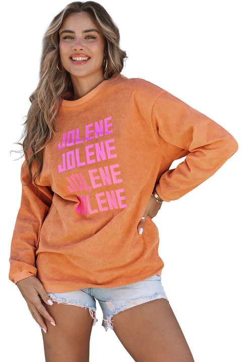 Sudadera oversize con cordón de canalé JOLENE naranja 