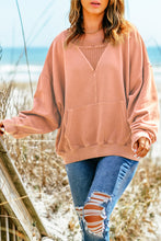 Drop Shoulder Sweatshirt with Kangaroo Pocket