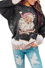 Snowy Christmas Graphic Leopard Bleached Sweatshirt