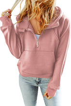 Quarter Zip Kangaroo Pocket Hoodie