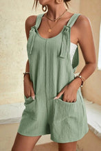 Adjustable Straps Pocketed Textured Romper