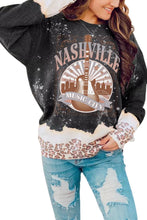 Snowy Christmas Graphic Leopard Bleached Sweatshirt