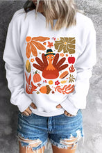 Beige Thanksgiving Fall Vibe Graphic Crew Neck Sweatshirt