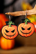 Orange Halloween Pumpkin Face Hook Earrings