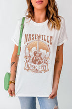 White Vintage NASHVILLE Music City Crewneck Graphic T Shirt