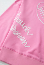 Pink Touch Down Rugby Thread Embroidery Sweatshirt