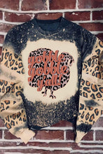 Black Gobble Gobble Yall Bleached Leopard Pullover Sweatshirt