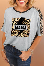 Gray MAMA Bolt Contrast Leopard Print Dolman Tee