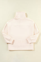 Apricot Drawstring Turtleneck Dolman Sleeve Sweatshirt