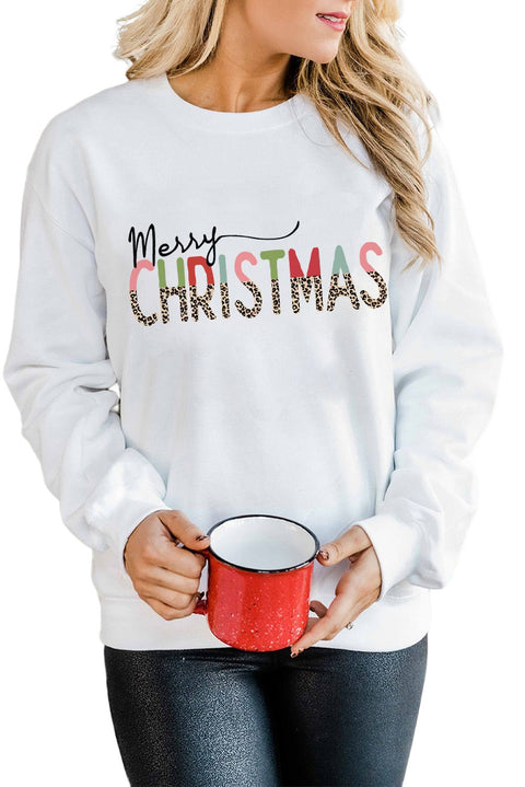 MERRY and BRIGHT Leopard Print Pullover Sweatshirt