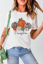 White Rhinestone Hey Pumpkin Graphic Thanksgiving Tee