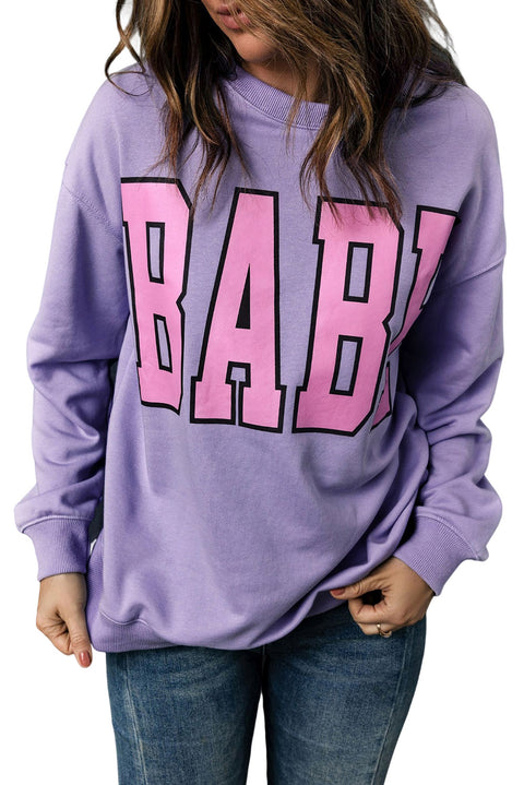 Sudadera con estampado de letras BABE