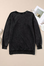 Black Mineral Wash Oversized Pullover Sweatshirt