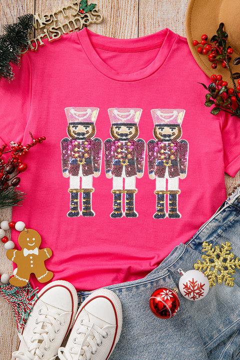 Rose Red Nutcracker Graphic Christmas Holiday T Shirt