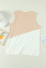 Apricot Crew Neck Colorblock Tank Top