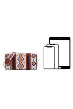 White Western Aztec Print PU Leather Wristlet Wallet