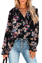 Blusa de gasa con estampado de flores silvestres