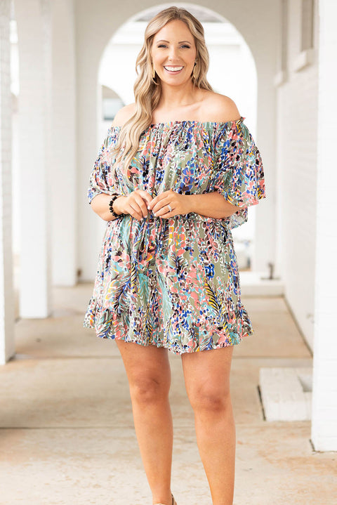 Wrap V Neck Floral Maxi Dress