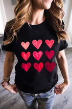 Camiseta con estampado de corazón y lentejuelas