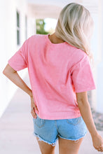 Acid Wash Lace Patch Pocket T-Shirt