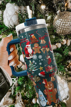 Iceland Blue Christmas Pattern Print Handled Stainless Steel Tumblers