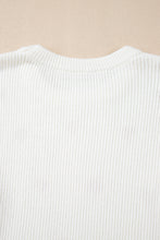 White Heart Shape Drop Shoulder Round Neck Sweater