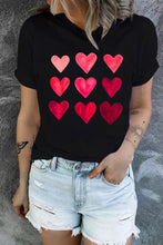 Camiseta con estampado de corazón y lentejuelas