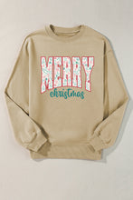 Parchment Festive Element Printed MERRY Christmas Graphic Sweatshirt