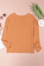 Waffle Knit Henley Top