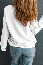 White lucky Clover Sequin Graphic Drop Shoulder Sweatshirt