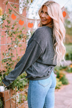 Gray Sequin St Patrick Clover Patch Corded Sweatshirt