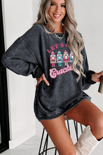 Gray Lets Get Cracking Nutcracker Graphic Corded Sweatshirt