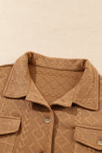 Camel Cable Knit Flap Pocket Shacket