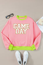 Pink GAME DAY Glitter Color Block Crew Neck Sweatshirt