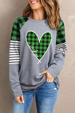 Buffalo Plaid & Stripe Splicing Long Sleeve Top - HannaBanna Clothing