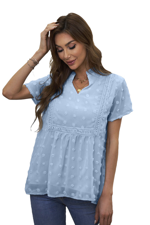 Swiss Dot Short Sleeve Flowy Top